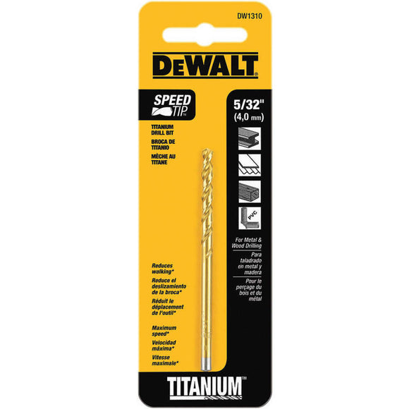 Dewalt Titanium Nitride Coating Drill Bits 5/32 in. x 3-1/8 in. (5/32 in. x 3-1/8 in.)