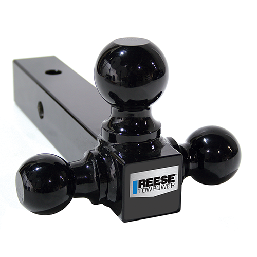 Reese Towpower Tri-Ball Trailer Hitch Ball Mount, (1-7/8 in. 2 in., 2-5/16 in.Trailer Balls), Fits 2 in. Receiver, 10,000 lbs. Capacity, Black (1.87 x 2', Black)