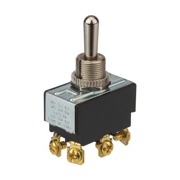 NSI Industries 78230TS Heavy Duty On-off-on Dpdt Bat Toggle Switch - Brass-Nickel