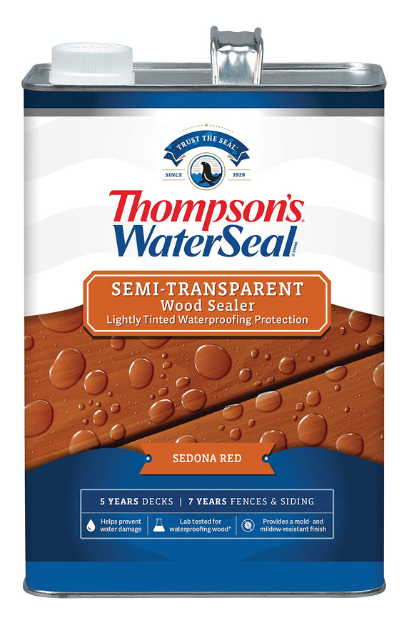Thompson’s® WaterSeal® Semi-Transparent Wood Sealer 1 Gallon Sedona Red (1 Gallon, Sedona Red)