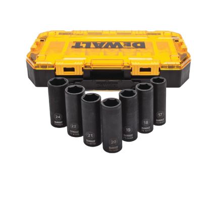 Dewalt 7 Piece Full Metric 1/2 Deep Impact Socket Set in Toughbox (1/2 (7 Piece))