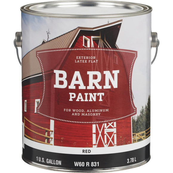 Do it Best Latex Flat Exterior Barn Paint, Red, 1 Gal.