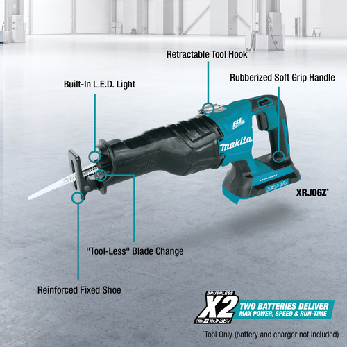 Makita 36V (18V X2) LXT® Brushless Recipro Saw, Tool Only (36V (18V X2))