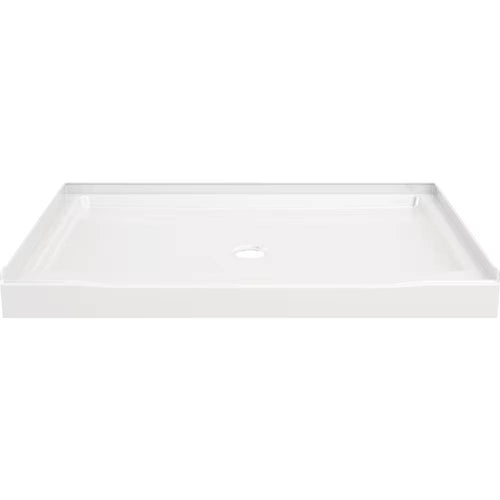 Delta Classic 500 Shower Base, Center Drain, Gloss White, 48 x 34 In. (48 x 34, Gloss White)