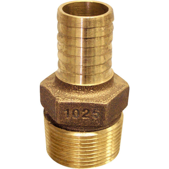 Merrill 1 In. Insert x 3/4 In. MIP Red Brass Hose Barb Adapter