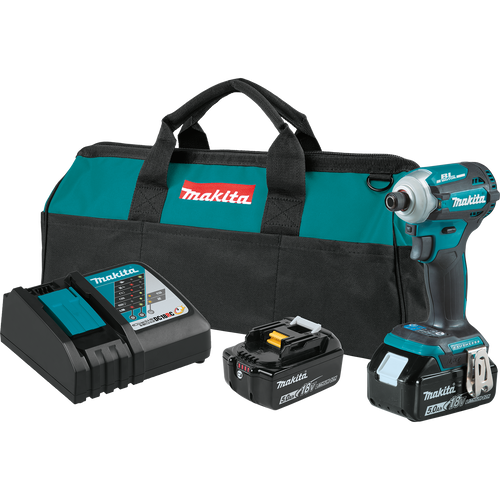 Makita 18V LXT® Lithium‑Ion Brushless Cordless Quick‑Shift Mode™ 4‑Speed Impact Driver Kit (5.0Ah)