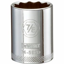 SAE Socket, Shallow, 12-Point, 7/8-In., 1/2-In.