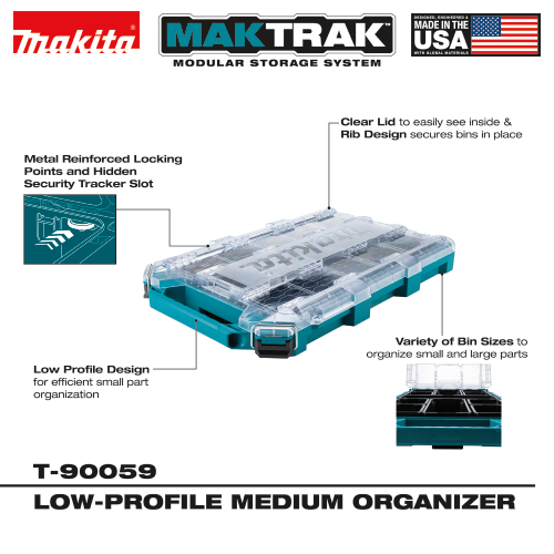 Makita MAKTRAK™ Low‑Profile Medium Organizer