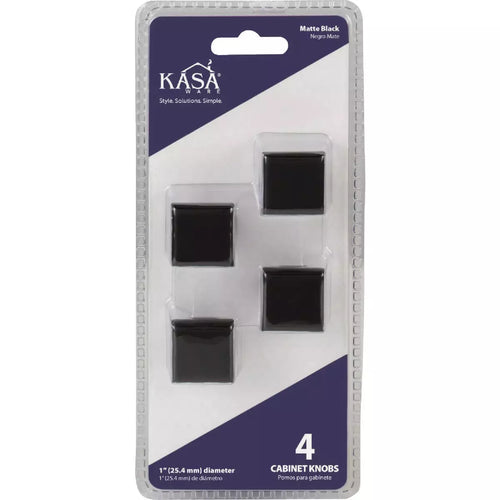 Kasaware 1 In. Diameter Matte Black Flared Foot Square Knob
