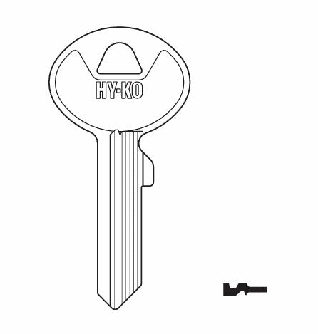 Hy-Ko WN1 Wind Key Blank Brass Nickel Plated