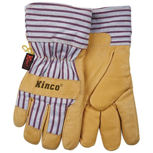 Kinco Lined Grain Pigskin Glove (TAN/BLUE Extra Large)
