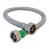 Faucet Connector, Stainless-Steel, 1/2-In. Iron Pipe Size x 1/2-In. Iron Pipe x 16-In.