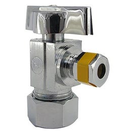 Angle Valve, Chrome, Quarter Turn, 5/8 x 1/4-In.