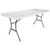 Folding Table, White Polyethylene With Steel Frame, 30 x 72-In.