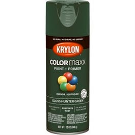 COLORmaxx Spray Paint + Primer, Gloss Hunter Green, 12-oz.