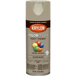 COLORmaxx Spray Paint + Primer, Gloss Khaki, 12-oz.