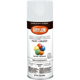 COLORmaxx Spray Paint + Primer, Semi-Gloss White, 12-oz.