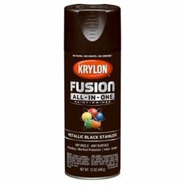 Fusion All-In-One Spray Paint + Primer, Metallic Black, 12-oz.