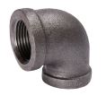 B & K Industries Black 90° Reducing Elbow 150# Malleable Iron Threaded Fittings 3/4