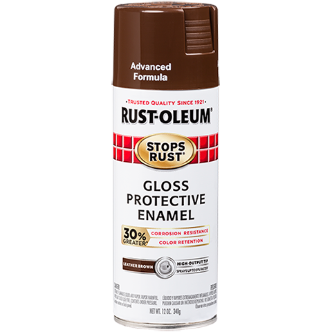 Rust-Oleum Stops Rust Advanced Protective Enamel Spray Paint (Gloss Leather Brown, 12 oz)
