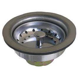 Kitchen Sink Strainer, Stainless Steel, 3-1/2-In. O.D.