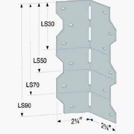 Adjustable L-Angle Connector, 18-Ga. Steel, 7-In.