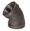 B & K Industries Black 45° Elbow 150# Malleable Iron Threaded Fittings 1 1/4