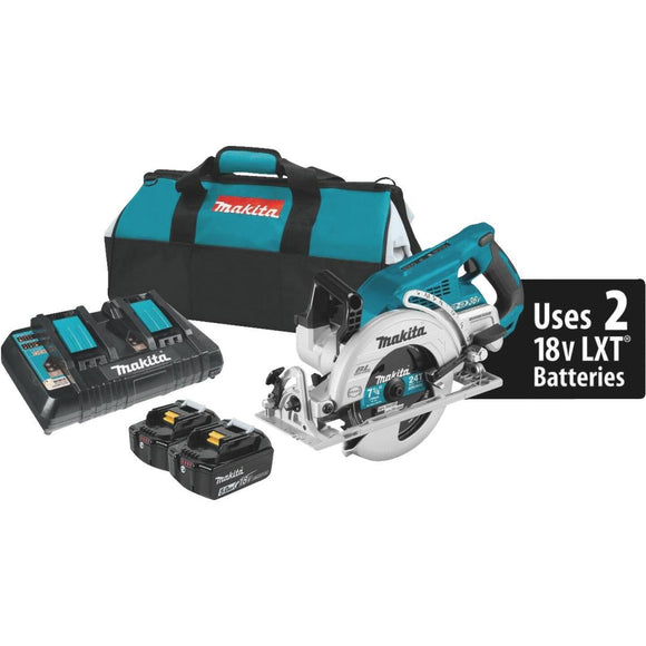 Makita 18 Volt LXT X2 Lithium-Ion Brushless 7-1/4 In. Rear Handle Cordless Circular Saw Kit