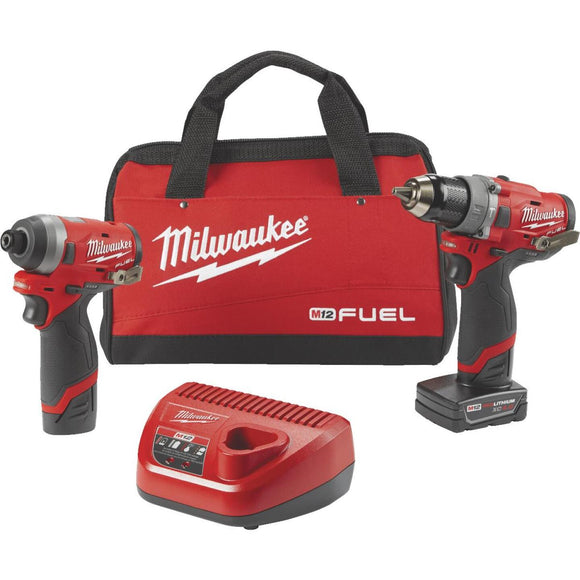 Milwaukee 2-Tool M12 FUEL 12V Lithium-Ion Brushless Hammer Drill & Impact Driver Cordless Tool Combo Kit