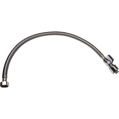 Keeney 5/8 In. x 20 In. Stainless Steel Quick Lock Toilet Supply Tube with Straight Quarter Turn Valve