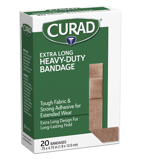 Curad Heavy Duty Extra Long Bandages, .75″ x 4.75″, 20 count