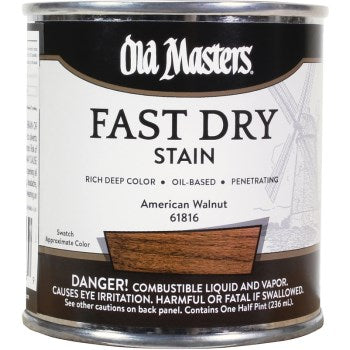 Old Masters 61816 Fast Dry Stain, American Walnut ~ 1/2 pt