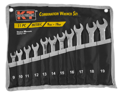 K-T Industries 11 PC MM Combination Wrench Set